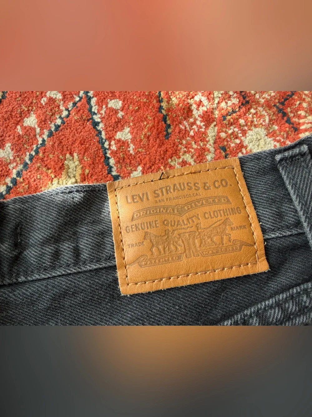 Levi's Black Denim Ribcage Shorts